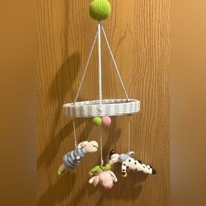 BLA BLA Baby Crib knit made in Peru Handmade Blue Pink and Green Baby Mobile Kid